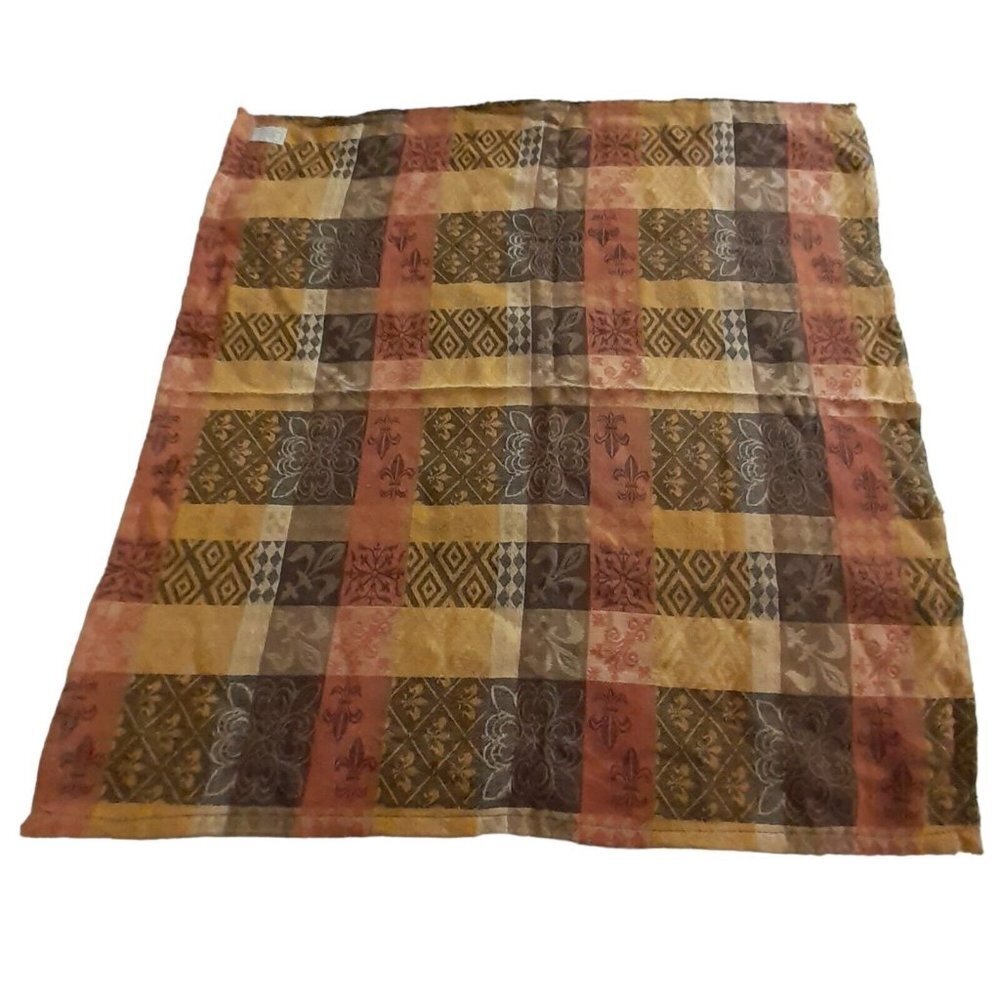 Primitive Artisan 4 Large Napkins Fluer De Lis Made in India Fall